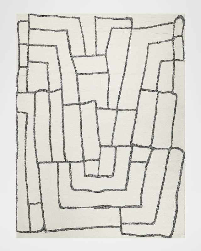 Tangiers Hand-Tufted Ivory/Black Rug, 5' x 8'